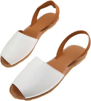 Verdusa Women's Peep Toe Flat Sandals Casual Slingback Sandals