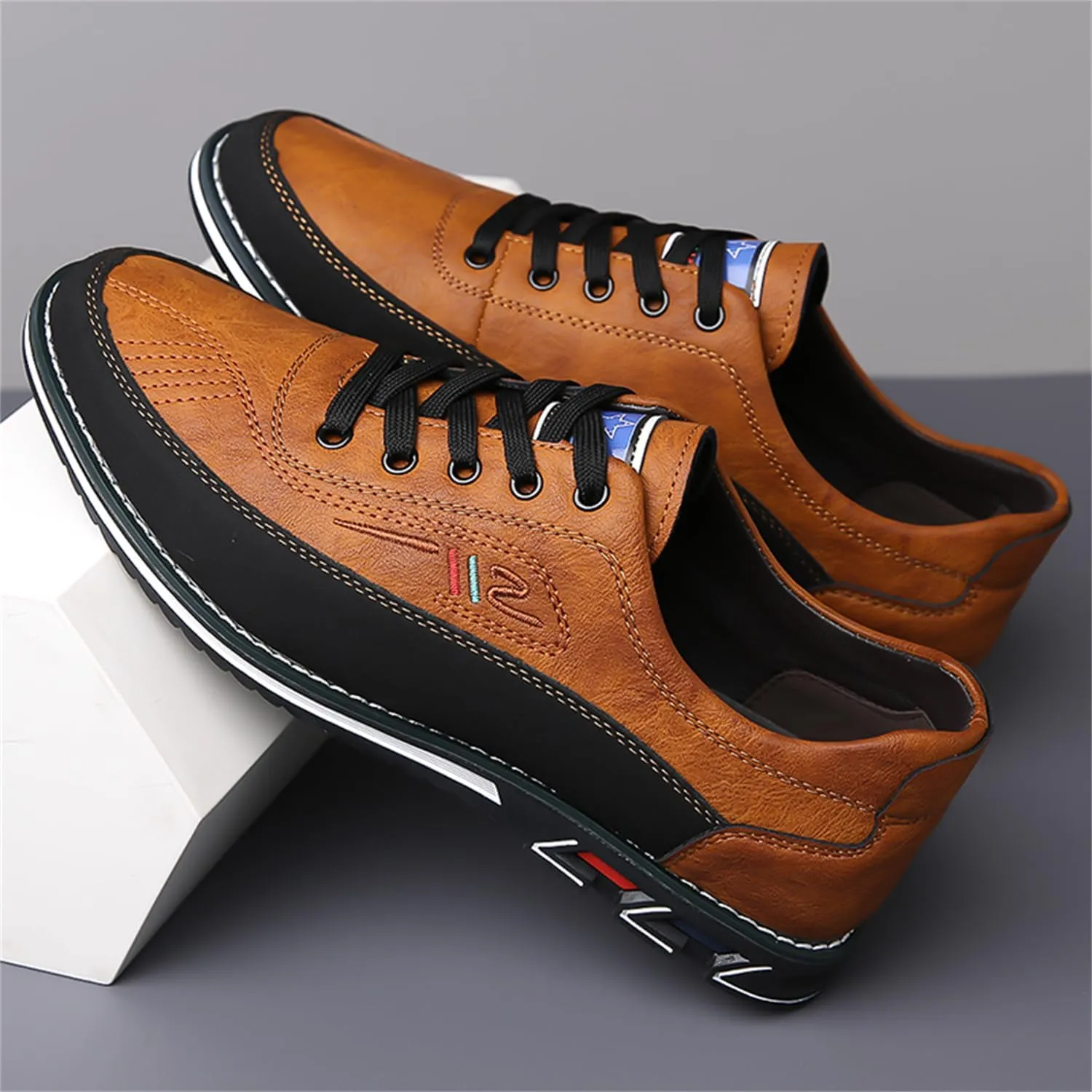 Veslexth Men Casual Business Shoes Lace Up Adjustable Loafers Driving Working Walking Party Formal Oxfords