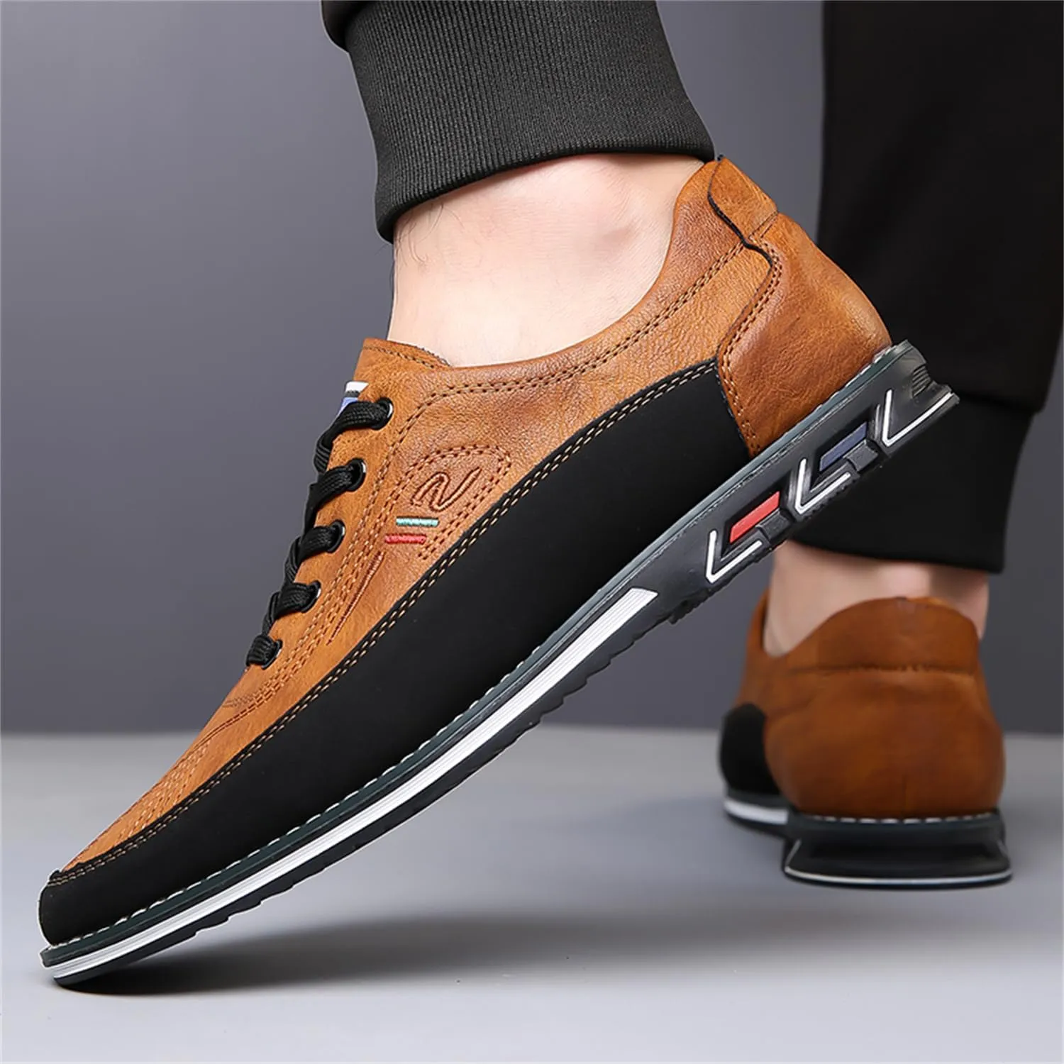 Veslexth Men Casual Business Shoes Lace Up Adjustable Loafers Driving Working Walking Party Formal Oxfords