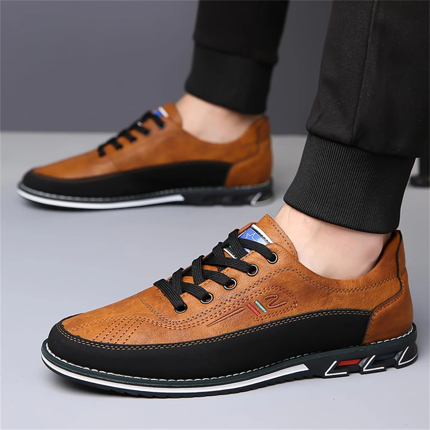 Veslexth Men Casual Business Shoes Lace Up Adjustable Loafers Driving Working Walking Party Formal Oxfords