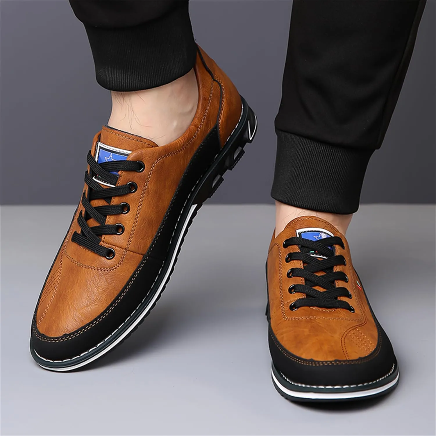 Veslexth Men Casual Business Shoes Lace Up Adjustable Loafers Driving Working Walking Party Formal Oxfords