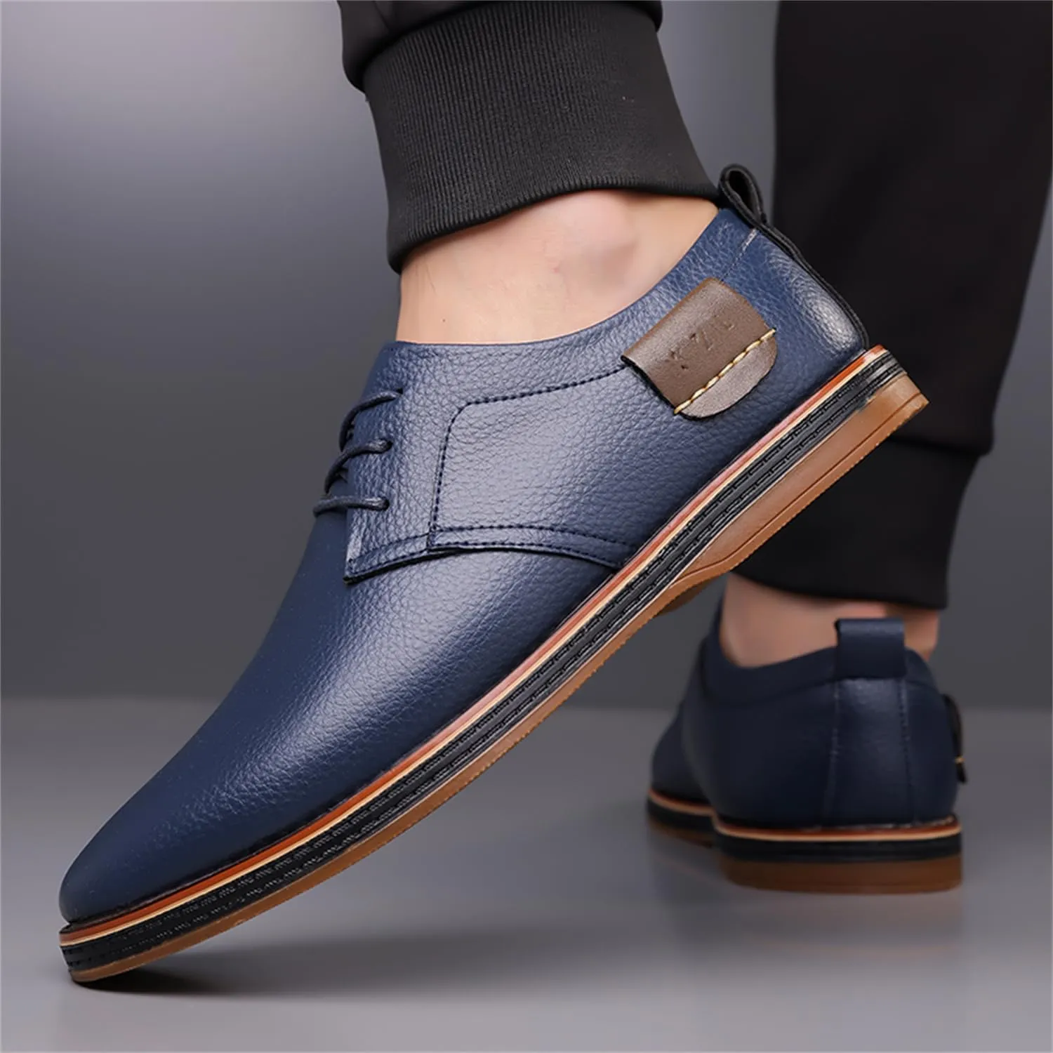 Veslexth Men Casual Driving Loafers Breathable Comfort Walking Wing Tips Lace Up Luxury Leather Shoes for Male Business Work Office Dress Outdoor Sneakers