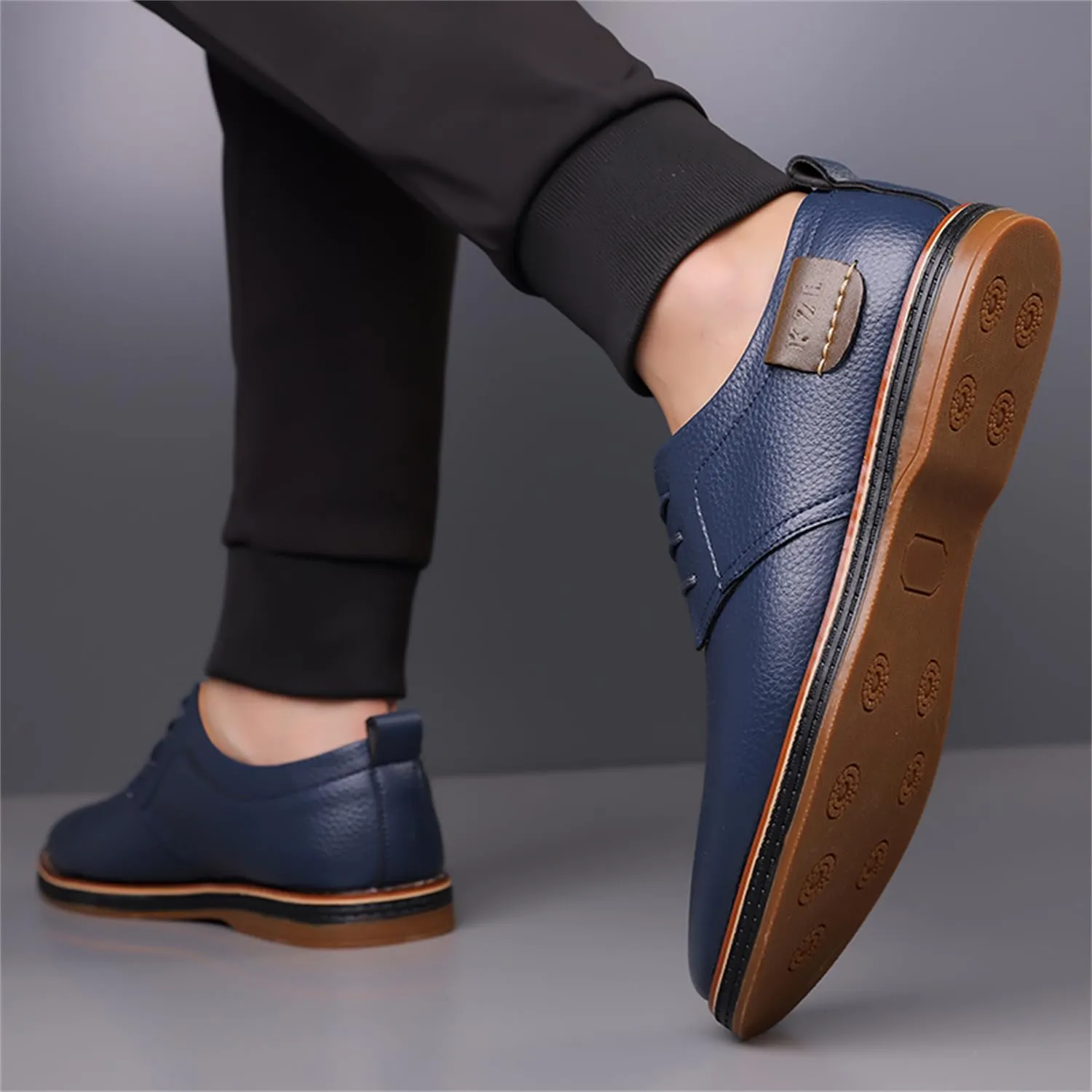 Veslexth Men Casual Driving Loafers Breathable Comfort Walking Wing Tips Lace Up Luxury Leather Shoes for Male Business Work Office Dress Outdoor Sneakers