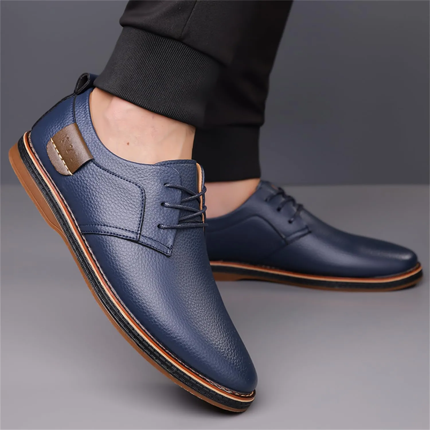 Veslexth Men Casual Driving Loafers Breathable Comfort Walking Wing Tips Lace Up Luxury Leather Shoes for Male Business Work Office Dress Outdoor Sneakers