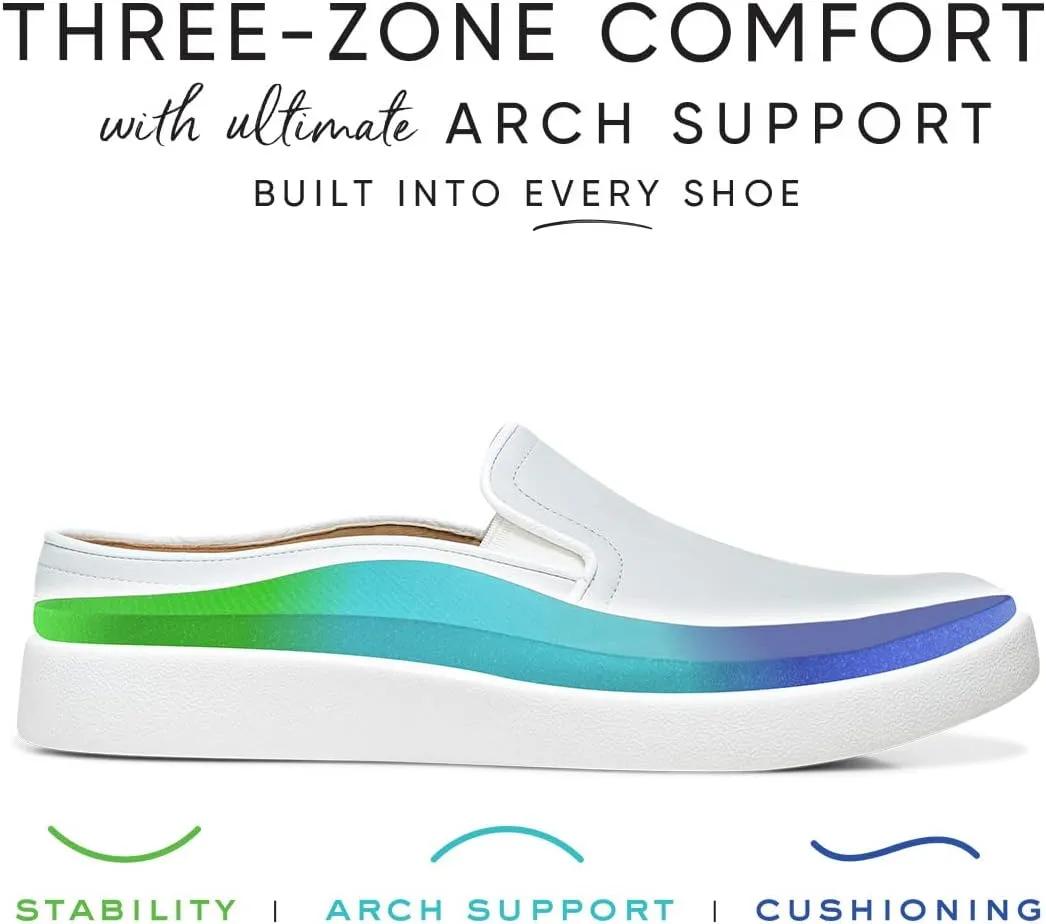 Vionic Women's Essence Effortless Backless Fashion Sneakers- Supportive Slip On Shoes That Include Three-Zone Comfort with Orthotic Insole Arch Support, Medium Fit