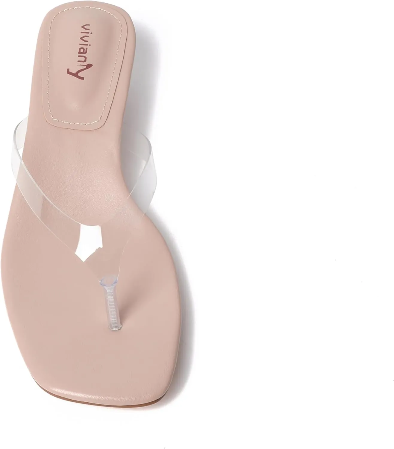 vivianly Women's Flip Flops Kitten Heel Sandals Backless Slippers Stiletto Heel Pinch toe Sandals Slip on Slides Mules