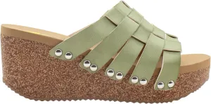 VOLATILE Womens Enoki Studded Slide Casual Sandals Casual Mid Heel 2-3" - Green