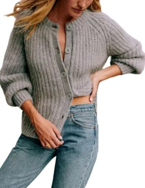 Watashi Women's Casual Long Sleeve Cardigan Round Neck Solid Color Sweater