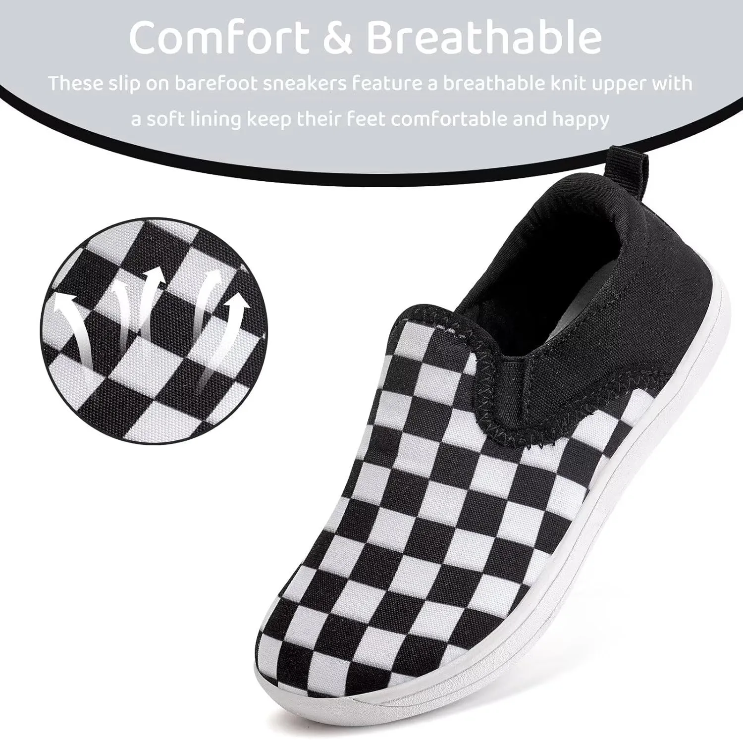 WateLves Toddler Little Kid Wide Barefoot Shoes Boys Girls Minimalist Slip On Sneakers Canvas Walking Shoes Fit Naturally Zero Drop Sole