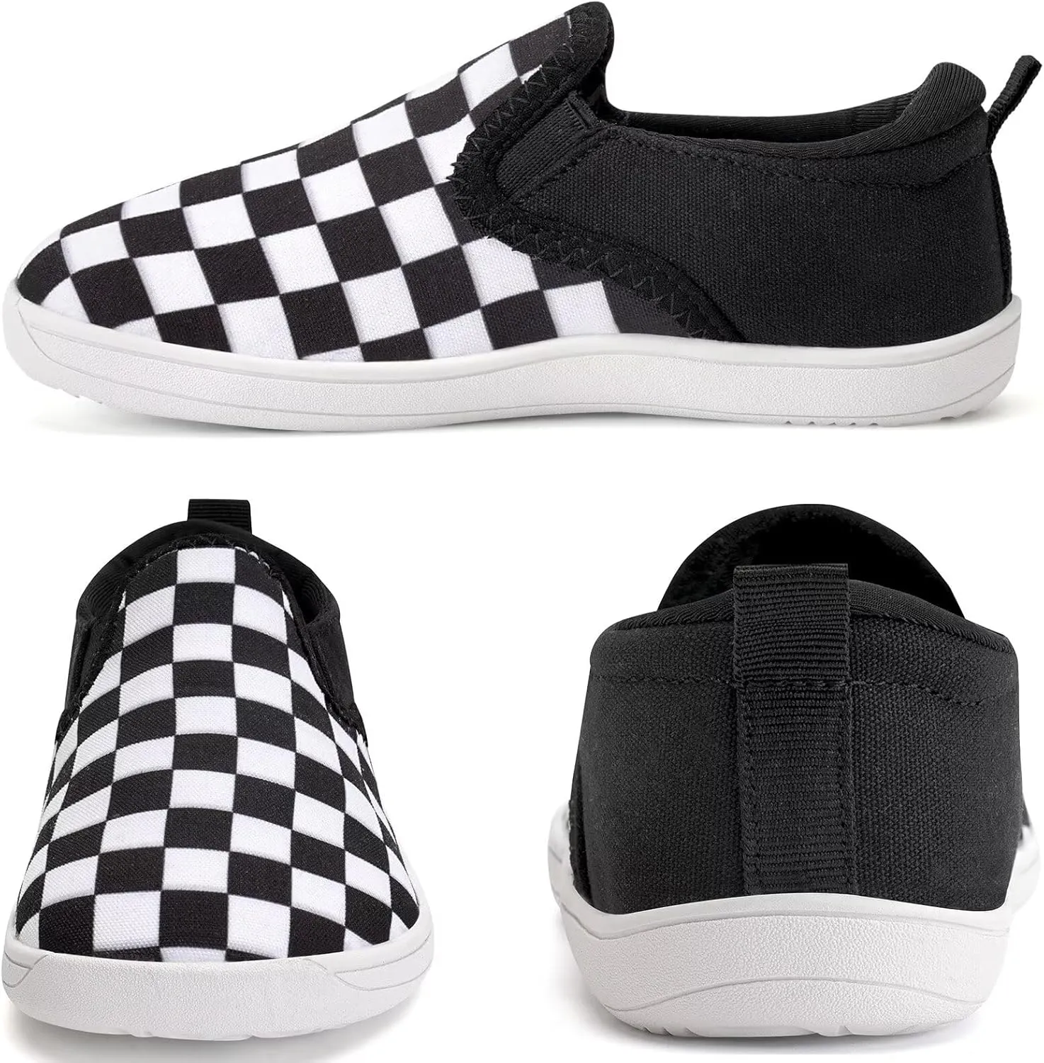 WateLves Toddler Little Kid Wide Barefoot Shoes Boys Girls Minimalist Slip On Sneakers Canvas Walking Shoes Fit Naturally Zero Drop Sole