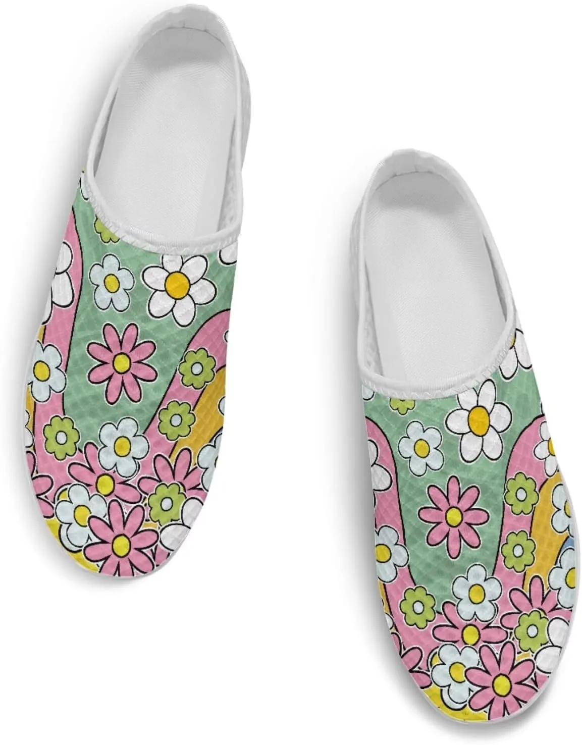 Water Shoes for Wome Mules Slip On Mesh Flats Aqua Shoes Lightweight Comfy Womens Casual Flats Barefoot Footwear