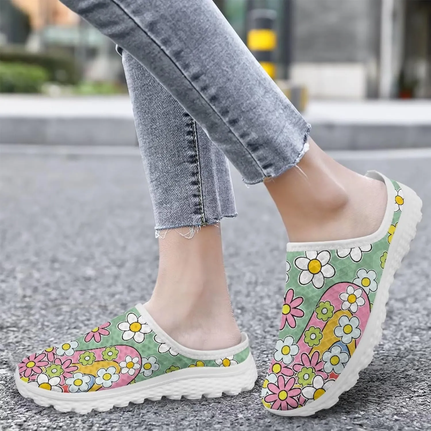 Water Shoes for Wome Mules Slip On Mesh Flats Aqua Shoes Lightweight Comfy Womens Casual Flats Barefoot Footwear