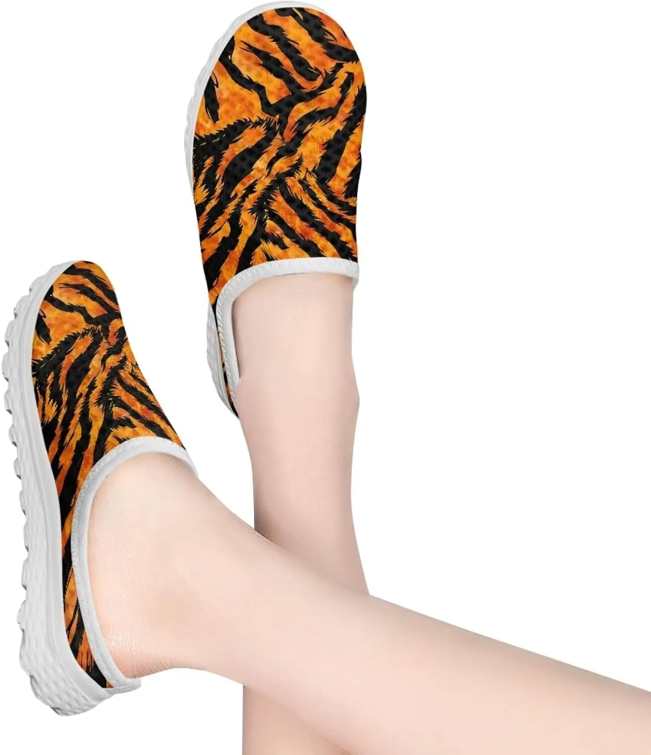 Water Shoes Mules for Women Mesh Shoes Womens Leopard Flats Barefoot Garden Footwear Lightweight Closed Toe Slides