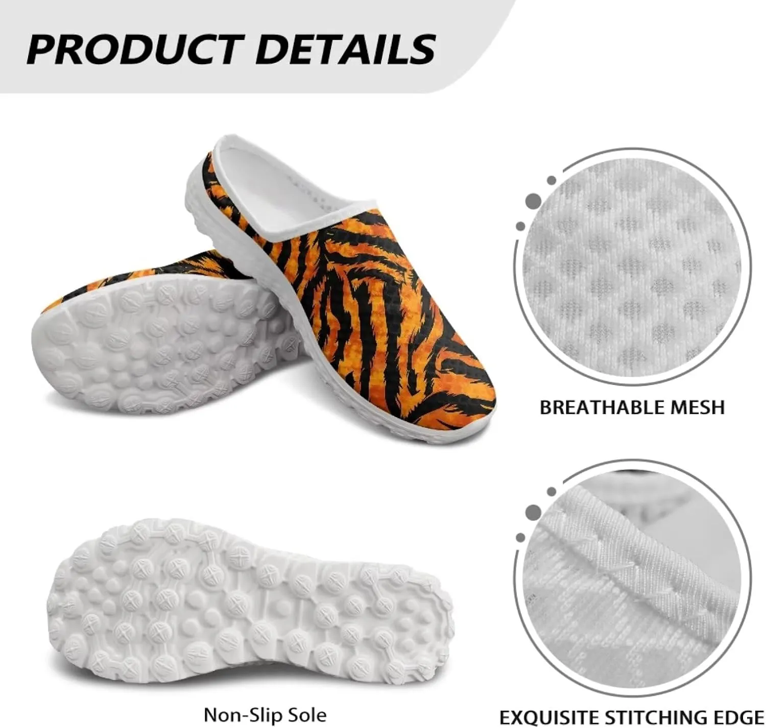 Water Shoes Mules for Women Mesh Shoes Womens Leopard Flats Barefoot Garden Footwear Lightweight Closed Toe Slides