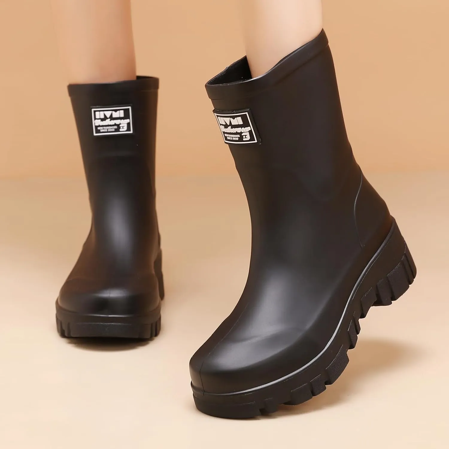 Waterproof Boots for Women Rain Boots Stylish Non Slip Rubber Boots Durable Garden Boots, Platform Mud Boots Fishing Boots for Outdoor Fashionable Booties