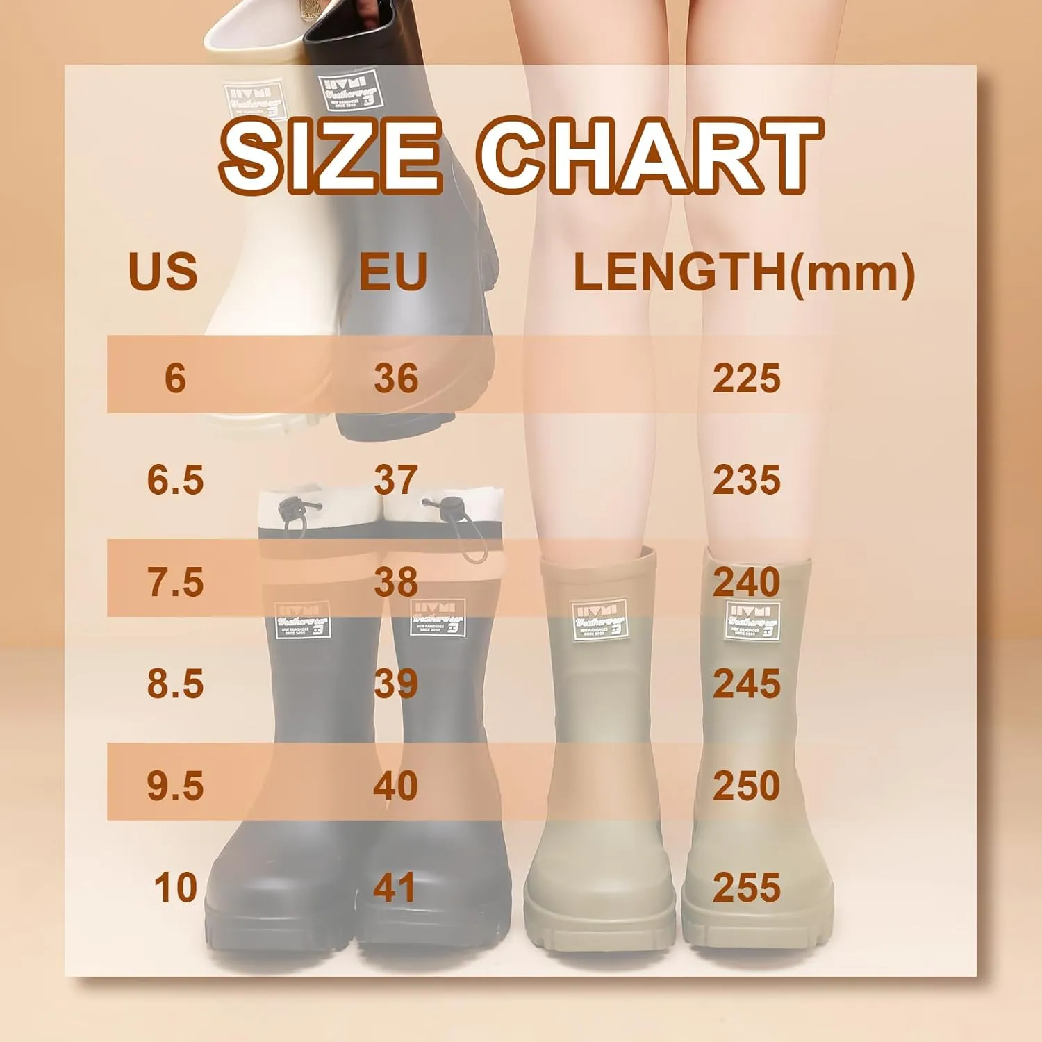 Waterproof Boots for Women Rain Boots Stylish Non Slip Rubber Boots Durable Garden Boots, Platform Mud Boots Fishing Boots for Outdoor Fashionable Booties