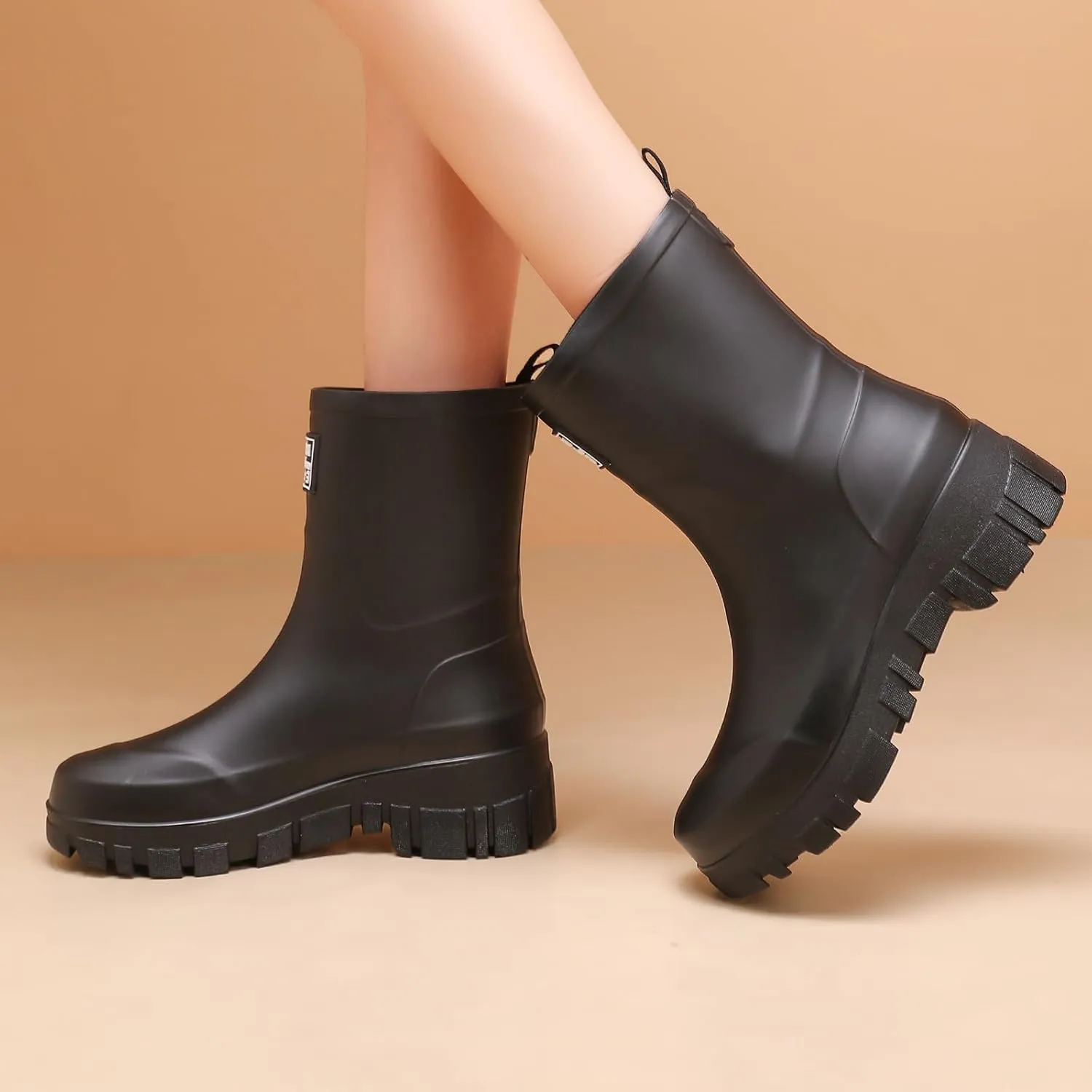 Waterproof Boots for Women Rain Boots Stylish Non Slip Rubber Boots Durable Garden Boots, Platform Mud Boots Fishing Boots for Outdoor Fashionable Booties