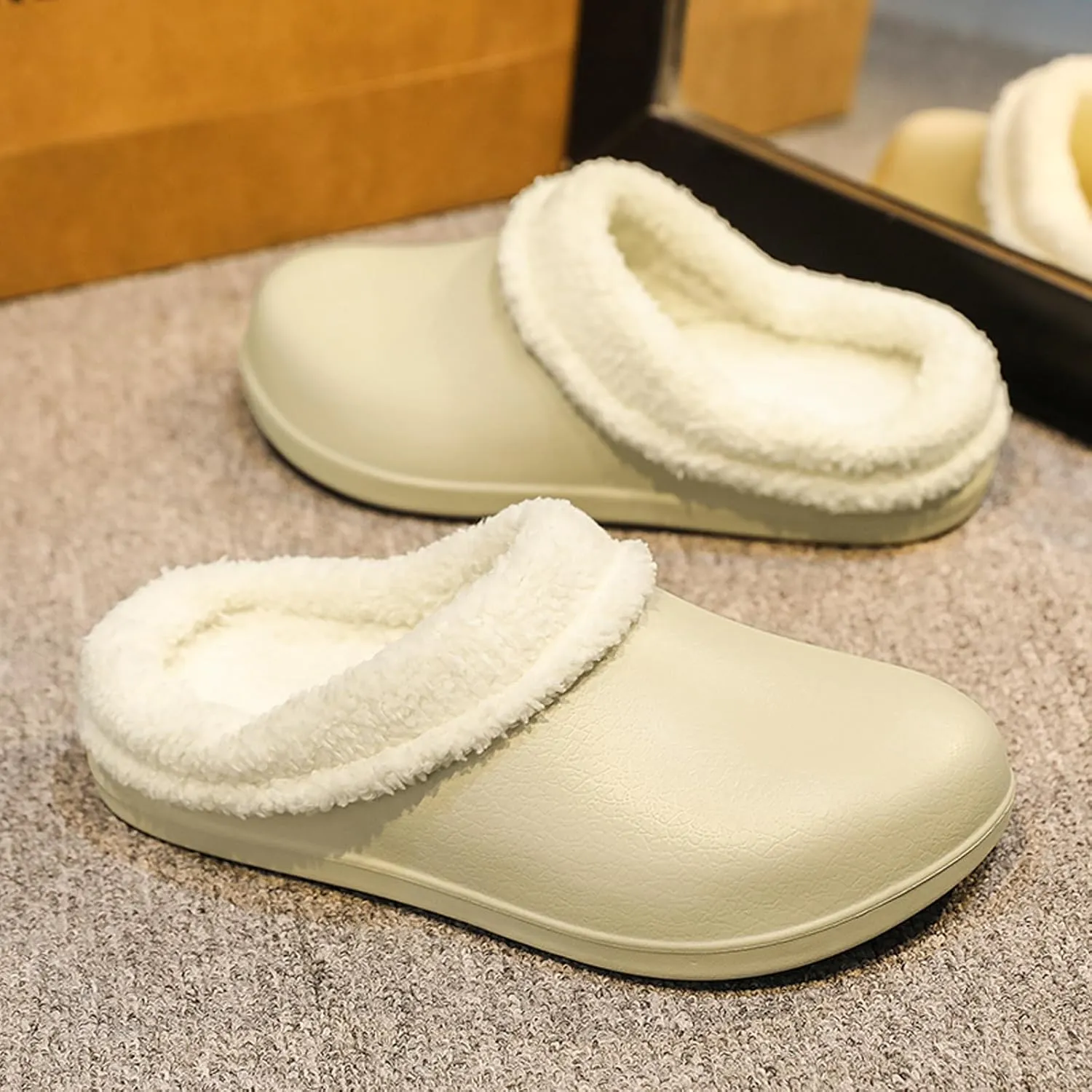 Waterproof EVA Garden Clogs for Men and Women - Non-Slip, Lightweight House Slippers - Oil & Water Resistant Safety Shoes for Kitchen, Restaurant, Garden, Hospital - Basic & Lined Versions