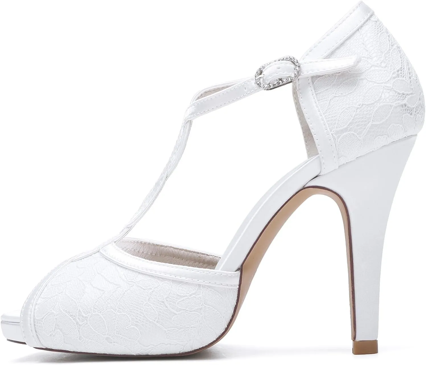 Wedding Bridal Shoes Women's Platform Stiletto Heels Shoes Bridal Lace Peep Toe Heels Sandals10cm Wedding Party Dress Pumps