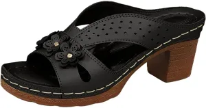 Wedge Sandals for Women Summer Women's Orthopedic Dressy Chunky Heel Sandal Comfortable Dressy Slip-On Open Toe Walking Shoes Casual Slip On Summer Shoes