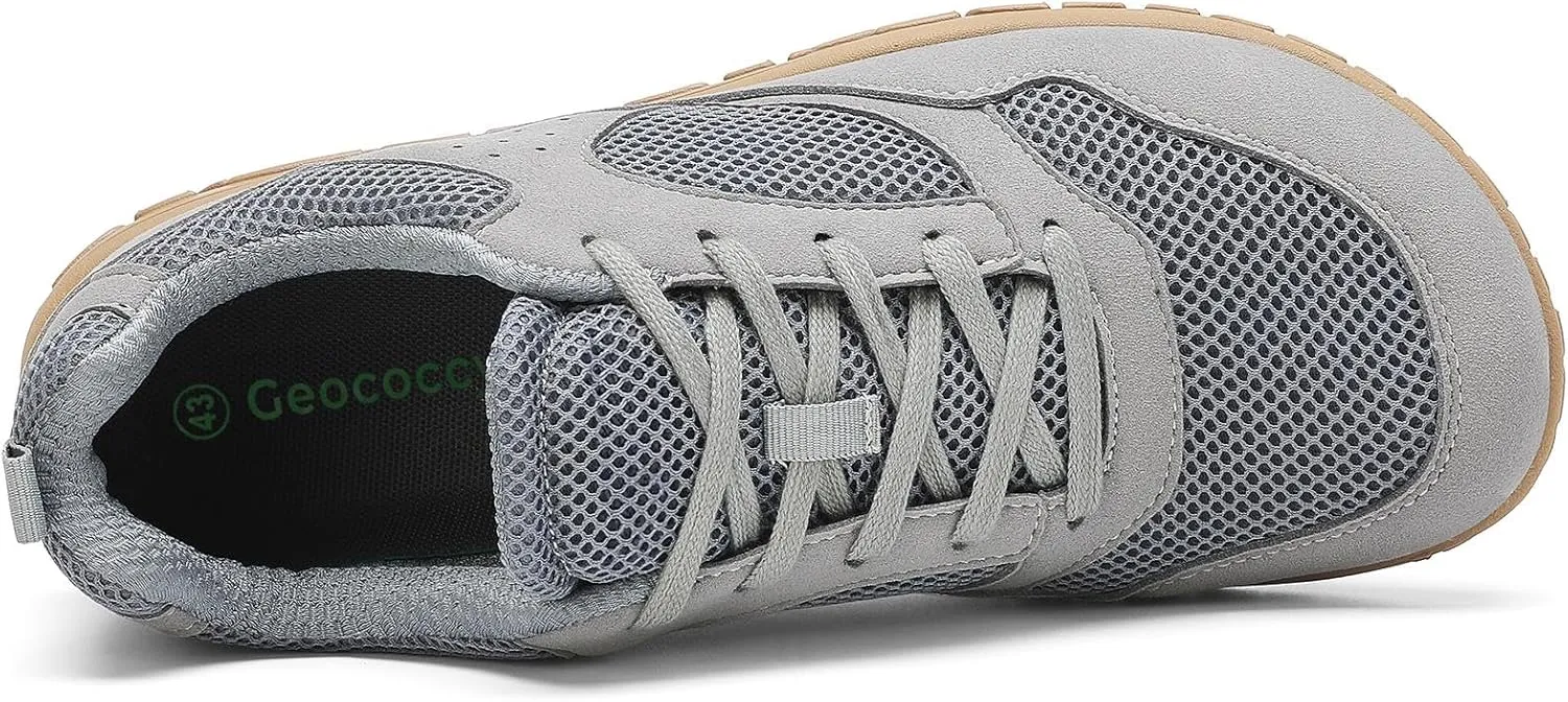 Wide Toe Box Walking Shoes for Men, Zero Drop Road Running Shoes, Lightweight, Breathable, for Tennis, Gym