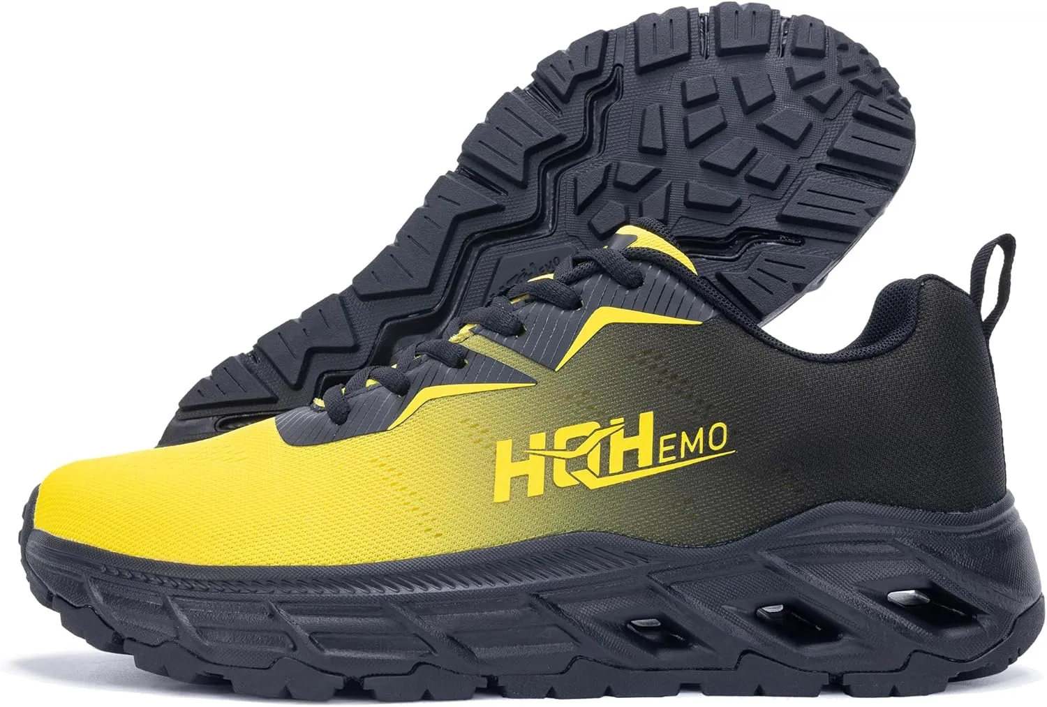 Wide Trail Running Shoes for Mens - FALKON 1.0 Waterproof Hiking Sneakers Wide Width for Outdoor with Jet-Holes Sole