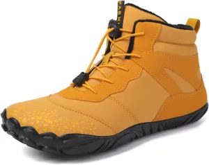 Winter Barefoot Shoes Mens Wide Toe Box Trail Runner Womens Minimalist Zero Drop Sole Walking Shoes Casual Hiking Cotton Boots Sneakers