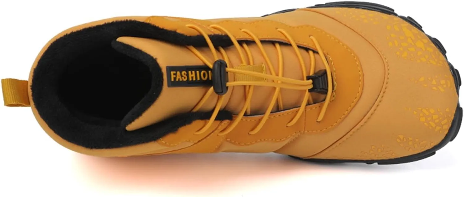 Winter Barefoot Shoes Mens Wide Toe Box Trail Runner Womens Minimalist Zero Drop Sole Walking Shoes Casual Hiking Cotton Boots Sneakers