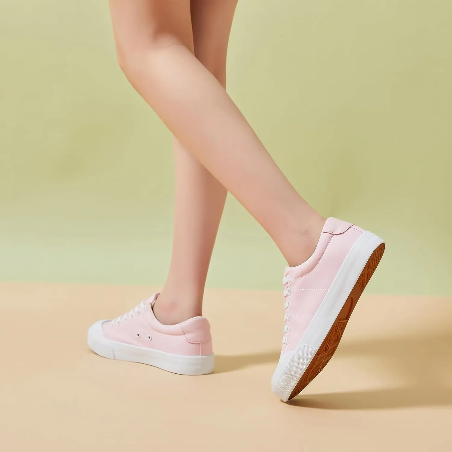 Witwatia White Tennis Shoes Low Top Canvas Sneakers Fashion Casual Walking Shoes for Women