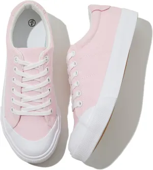 Witwatia White Tennis Shoes Low Top Canvas Sneakers Fashion Casual Walking Shoes for Women