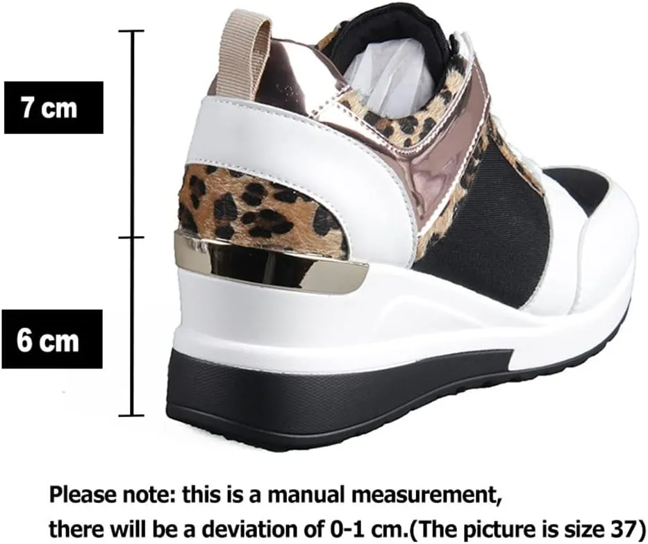 Woman Wedge Casual Leopard Luxury Comfortable Platform Sneakers