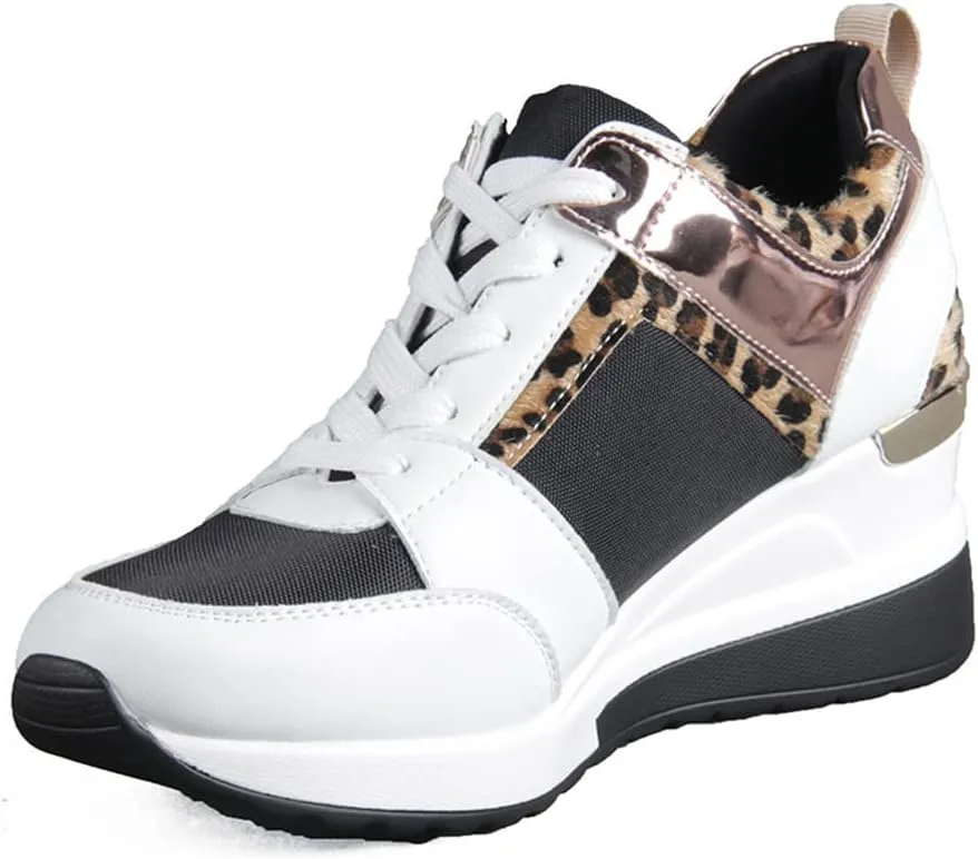 Woman Wedge Casual Leopard Luxury Comfortable Platform Sneakers