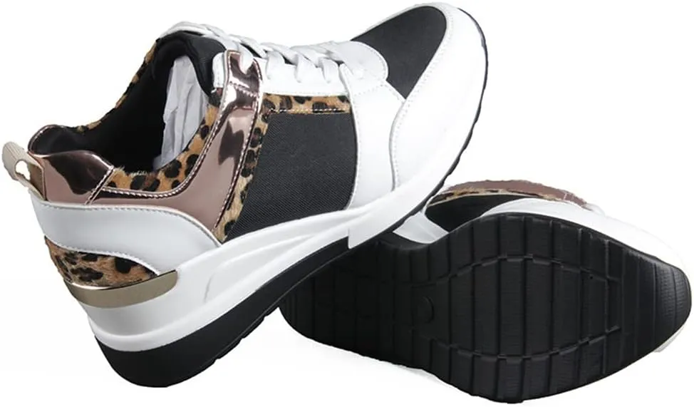 Woman Wedge Casual Leopard Luxury Comfortable Platform Sneakers