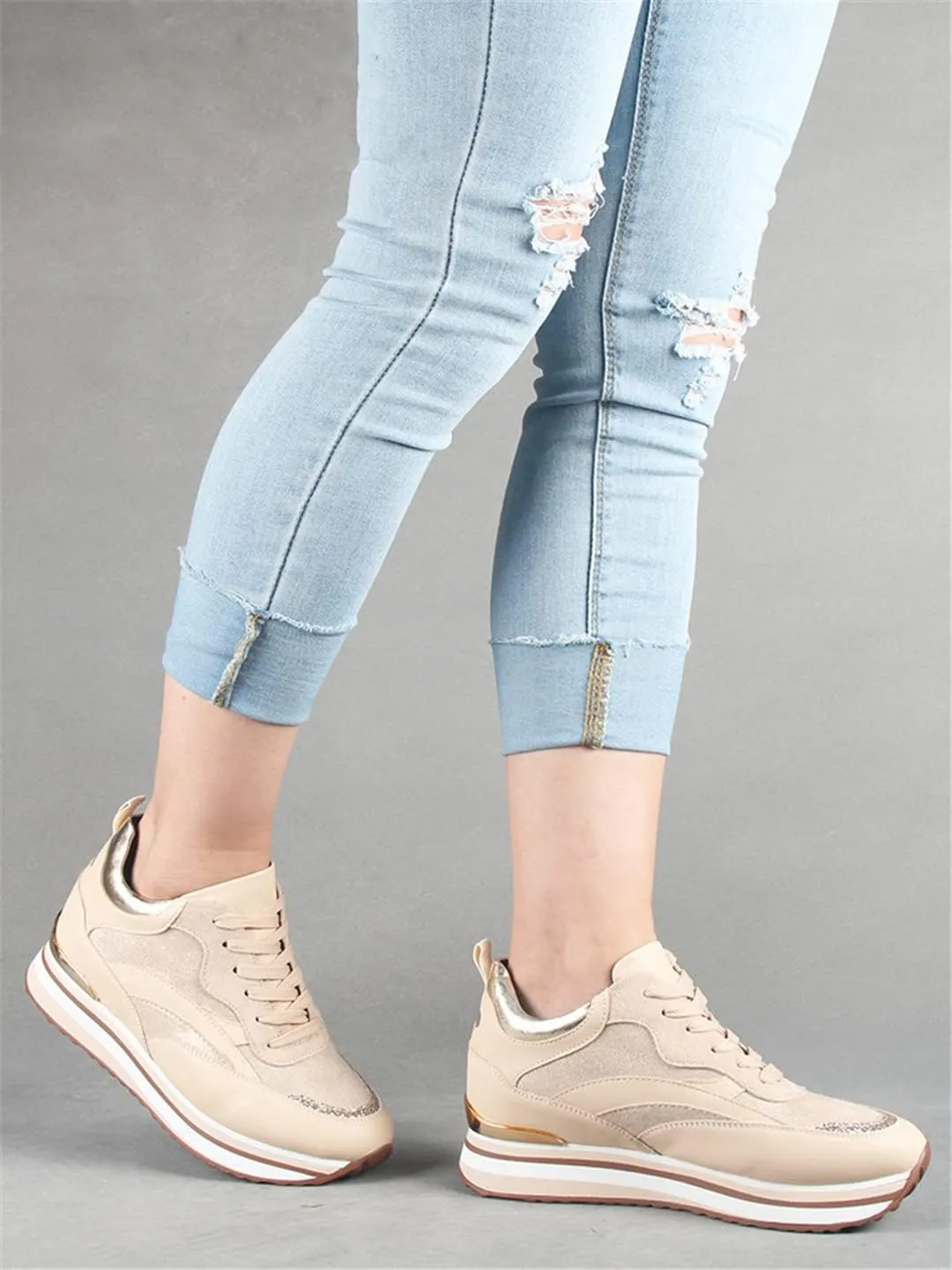 Women Casual Sneakers Platform Comfortable Shoes Mixed Colour Sneakers
