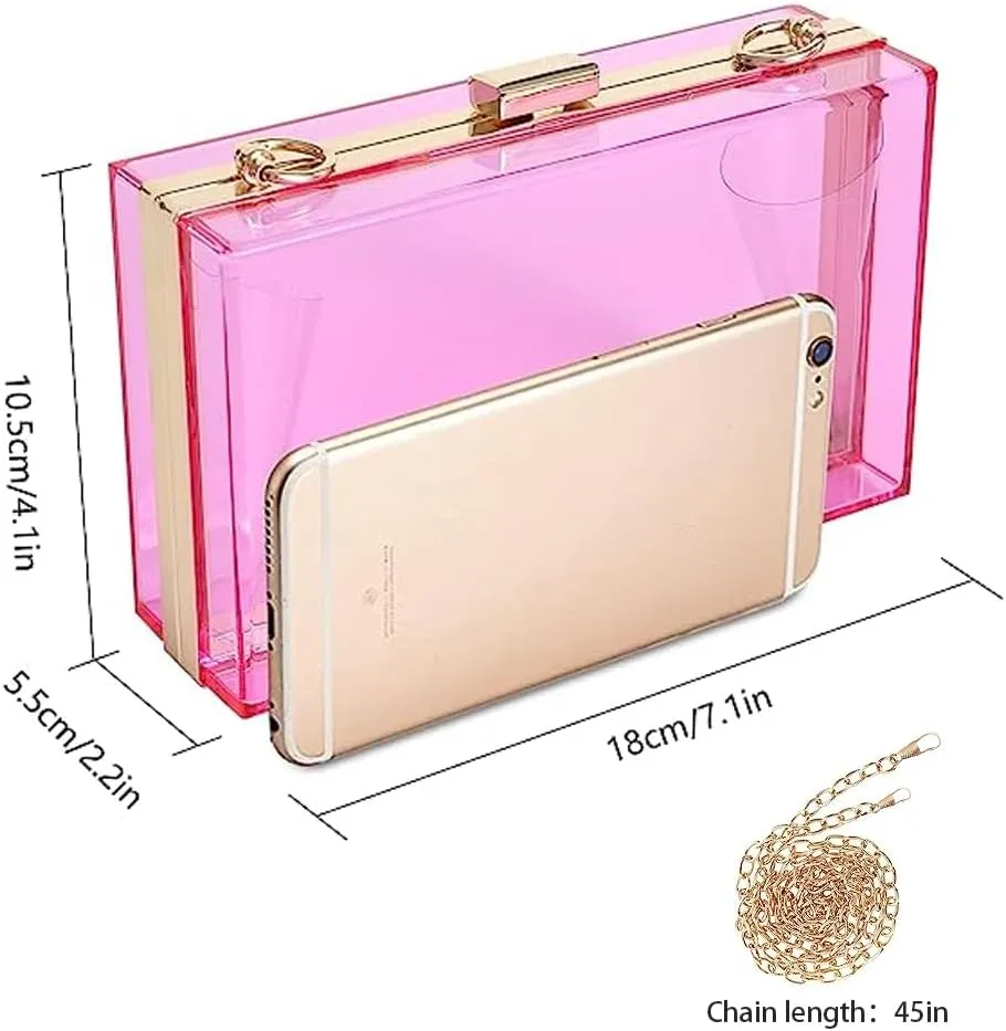 Women Clear Purse, Acrylic Evening Clutch Bag, Women Clear Purse Bag,Transparent Crossbody Shoulder Handle Handbag