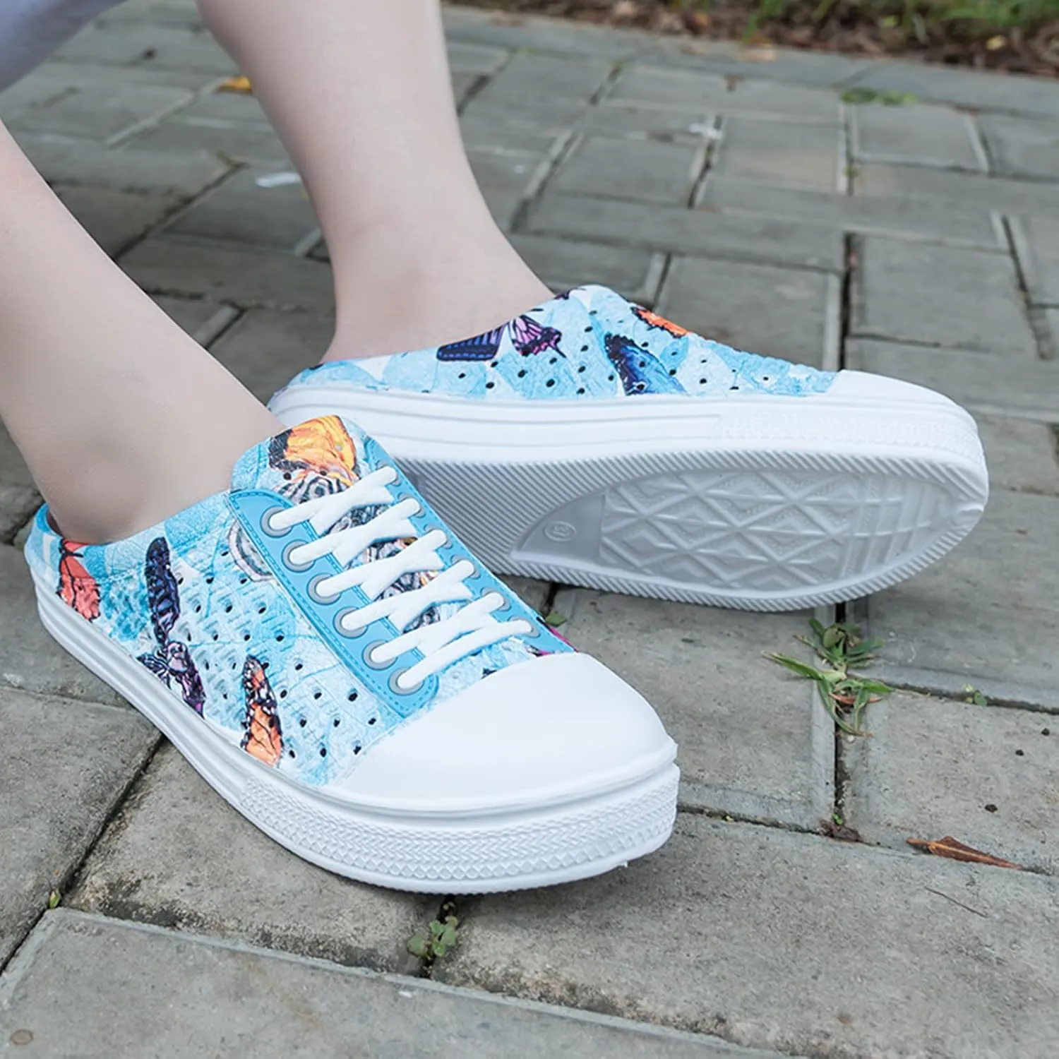 Women Garden Clog Shoes Mesh Hole Breathable Slippers Summer Indoor/Outdoor Beach Sandals Shower Footwear Water Shoes