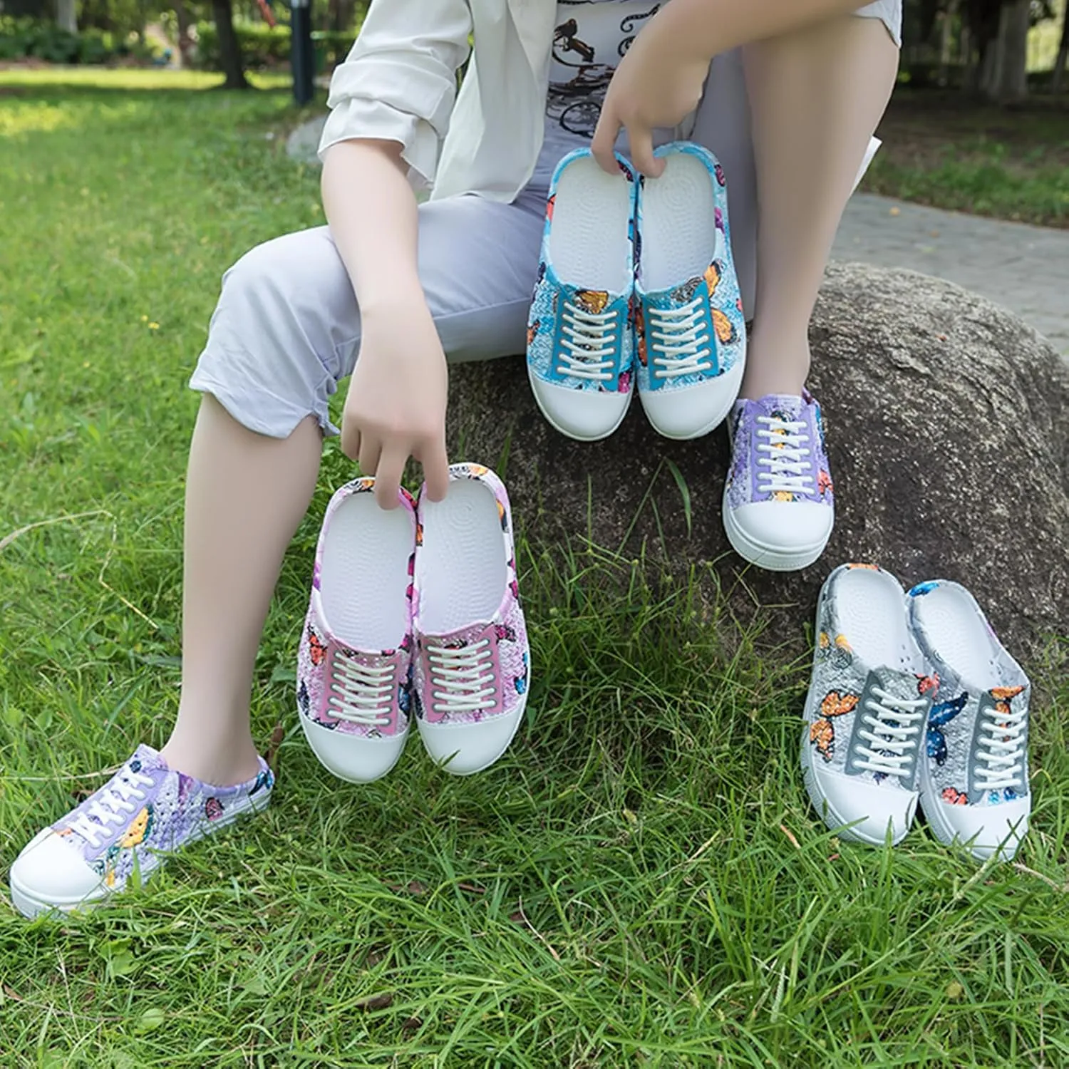 Women Garden Clog Shoes Mesh Hole Breathable Slippers Summer Indoor/Outdoor Beach Sandals Shower Footwear Water Shoes