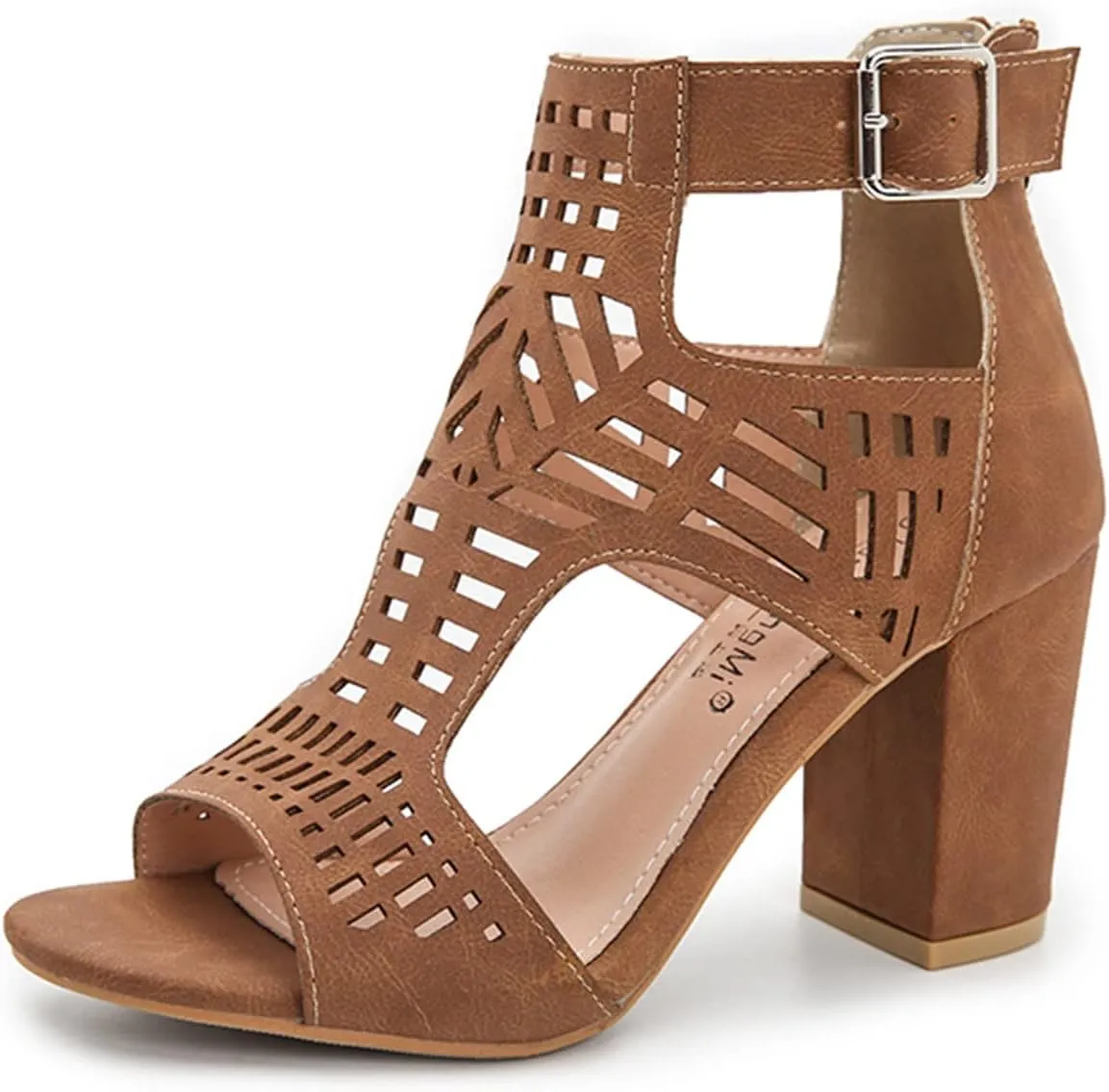 Women Open Toe Sandal Dressy Summer Chunky Block High Heel Shoes Hollow Out Heeled Ankle Straps Dress Pumps Shoes 2025