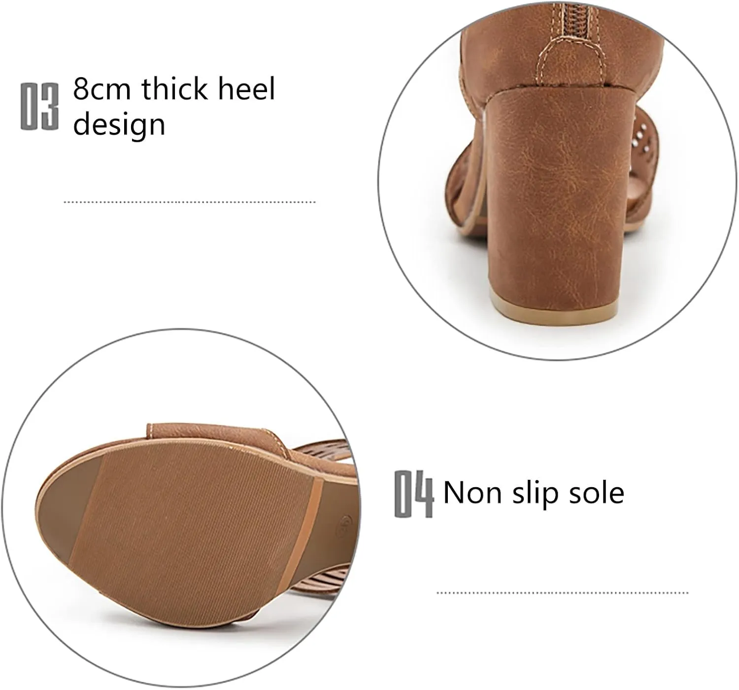 Women Open Toe Sandal Dressy Summer Chunky Block High Heel Shoes Hollow Out Heeled Ankle Straps Dress Pumps Shoes 2025