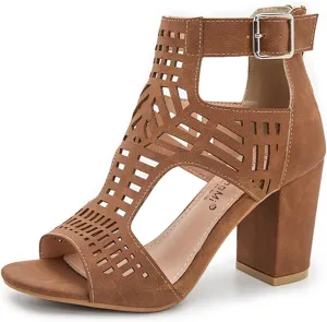 Women Open Toe Sandal Dressy Summer Chunky Block High Heel Shoes Hollow Out Heeled Ankle Straps Dress Pumps Shoes 2025