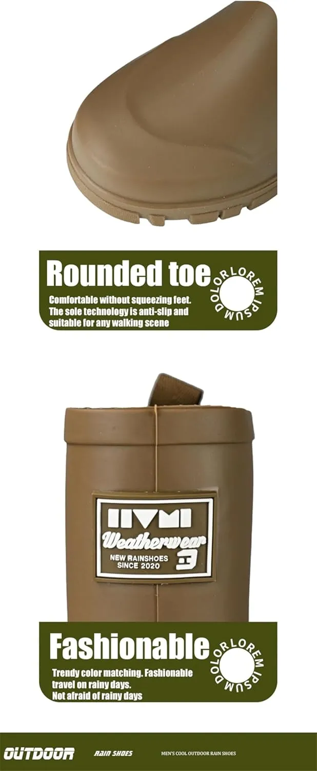 Women Rain Boots For Thick Soles Korean Non-Slip Wear-Resistant Outdoor Rubber Shoes