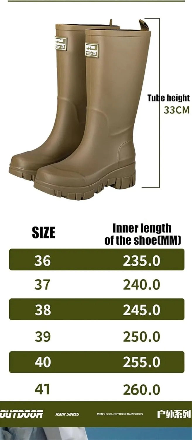 Women Rain Boots For Thick Soles Korean Non-Slip Wear-Resistant Outdoor Rubber Shoes