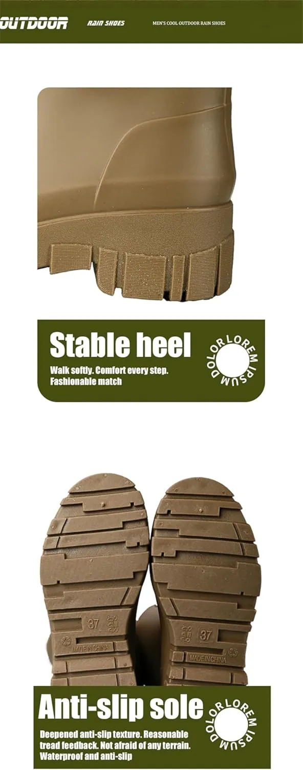 Women Rain Boots For Thick Soles Korean Non-Slip Wear-Resistant Outdoor Rubber Shoes