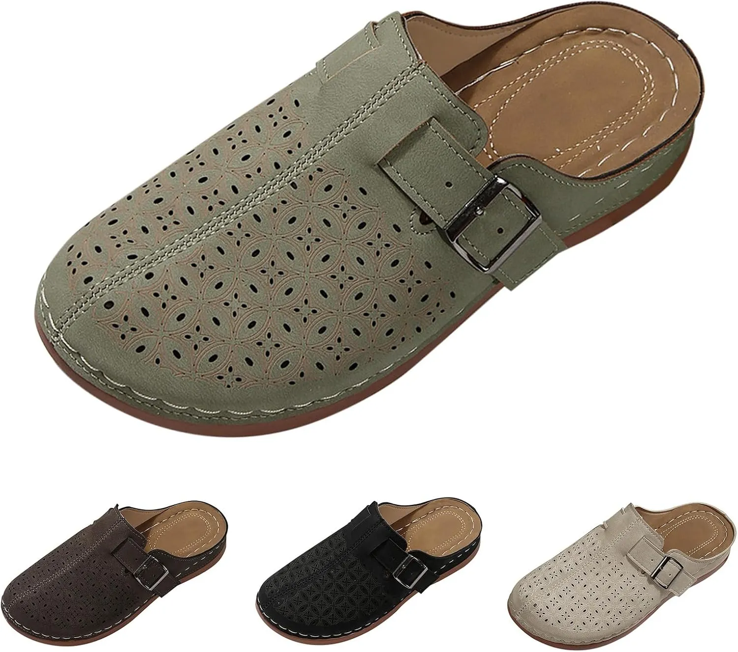 Women Wedge Sandals with Arch Support Close Toe Clogs Summer Dressy Slip On Orthopedic Sandals Comfortable Slingback Mules