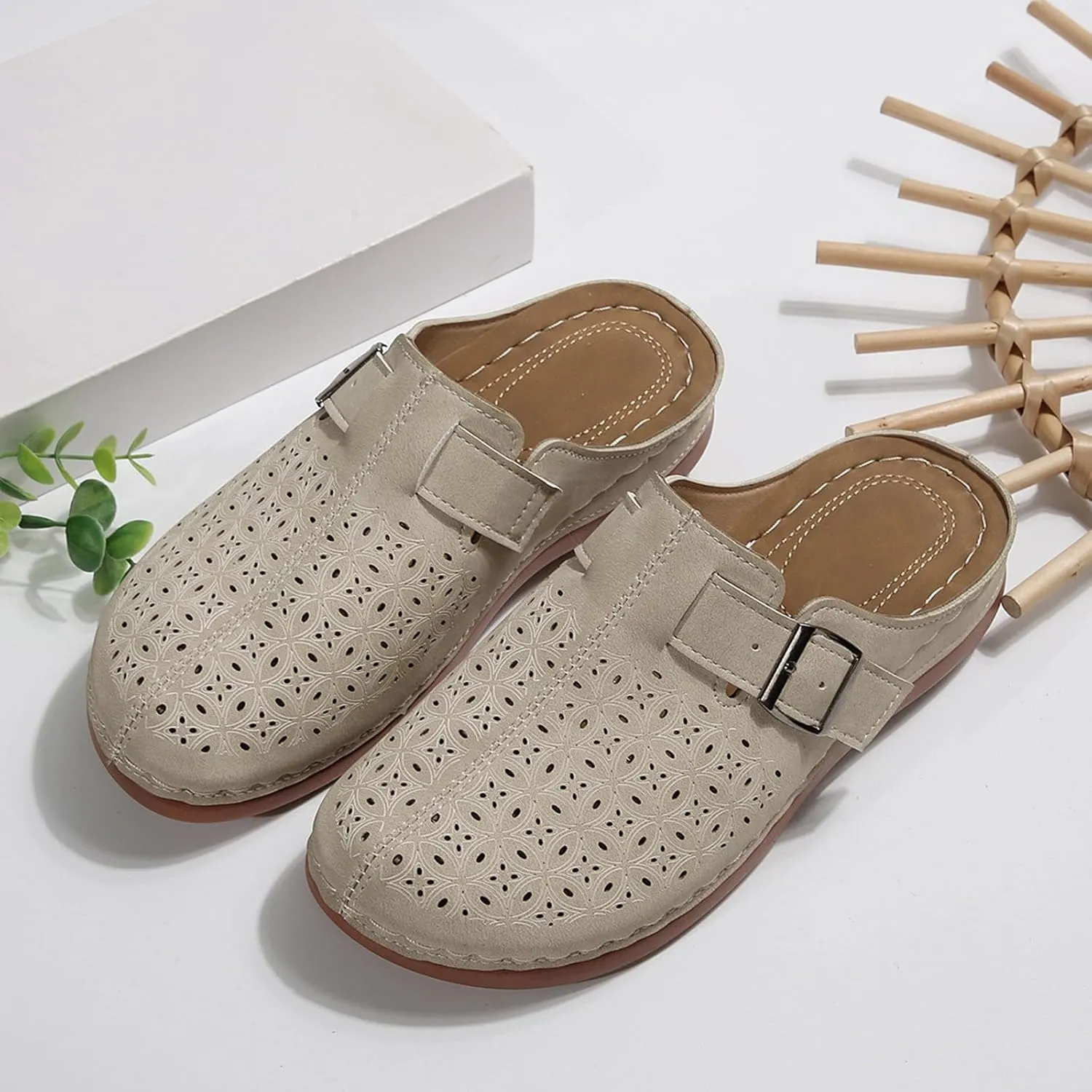 Women Wedge Sandals with Arch Support Close Toe Clogs Summer Dressy Slip On Orthopedic Sandals Comfortable Slingback Mules
