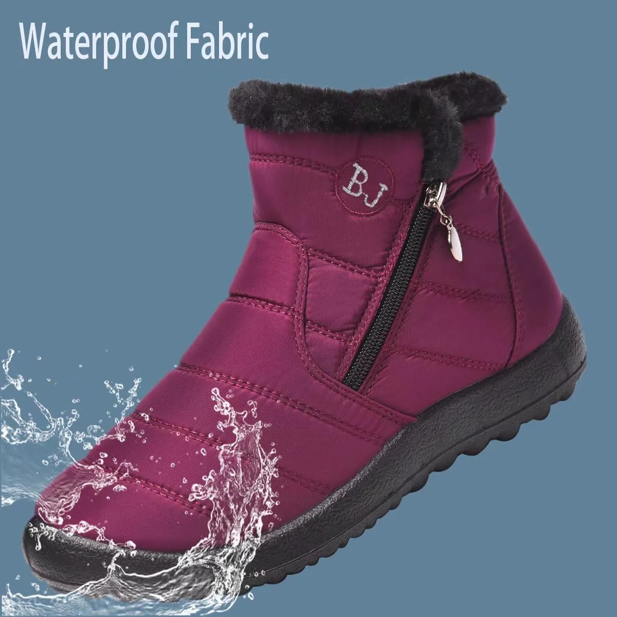 Women Winter Snow Boots Warm Ankle Boots Anti-Slip Waterproof Winter Shoes Slip On Booties Sneakers
