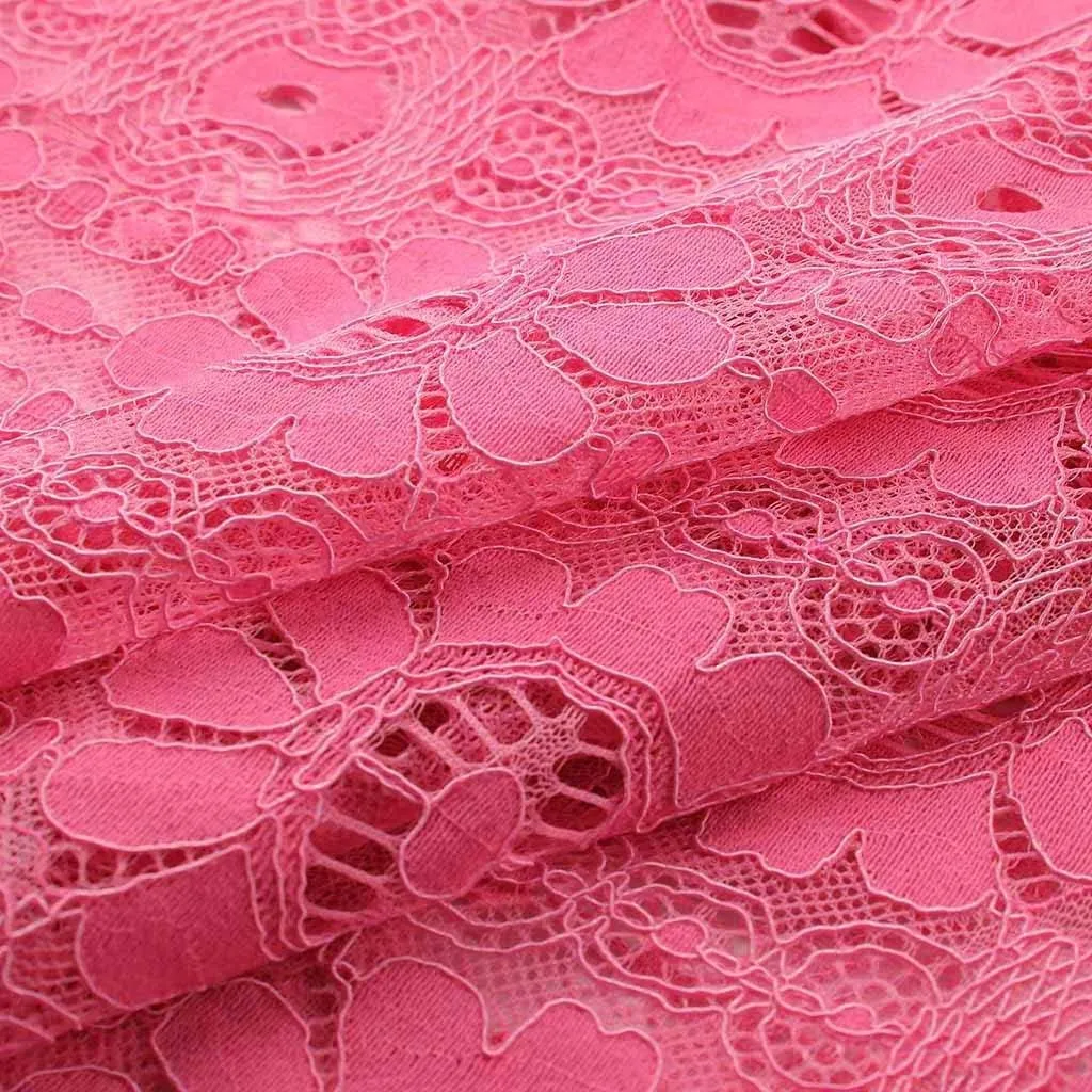 Women's 2024 Boho Long Sleeve V Neck Smocked High Waist Flowy A Line Embroidered Lace Maxi Dress Loose Beach Sundress