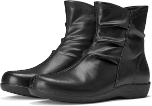 Women's Ankle Boots Flat Booties Ruched Casual Short Boots Arch Support Comfortable Walking Boots for Women