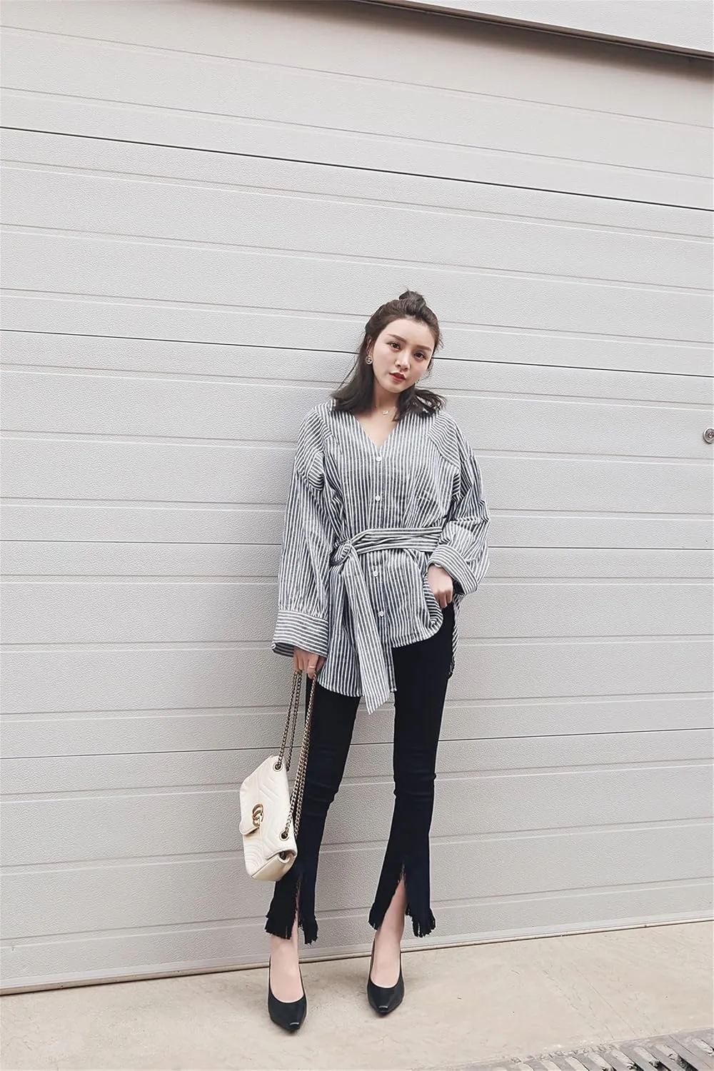 Women's Basic High Chunky Heel Mules for Women Pointed Toe Slip-On Backless Slide Sandals Pumps Work Casual Fashion Business Dress Party Office Comfortable Leather Shoes