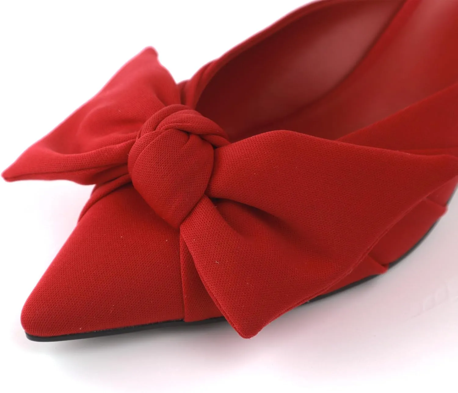 Women's Bow Pointed Toe Mules, Slip-on Closed Pointed Toe Kitten Heel Sandals for Office, Evening, Comfortable Designer Slides in Black, Red, Leopard Print
